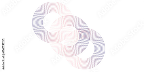 modern.Interlocking Circular Rings Abstract Design With Gradient Lines For Modern Visuals
