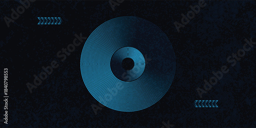 Blue abstract background with glowing circles. Swirl circular lines pattern. Geometric spiral. Twirl element. eps 10.