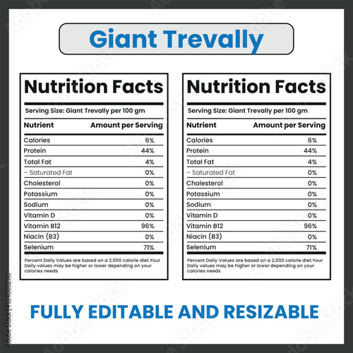 Giant Trevally Illustration – Powerful Ocean Predator Vector