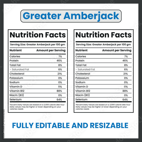 Greater Amberjack Illustration – Fast Ocean Game Fish Vector