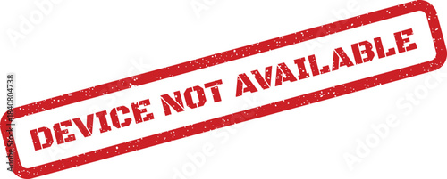 Vintage rectangular mark displaying DEVICE NOT AVAILABLE text, denoting an unavailable resource status