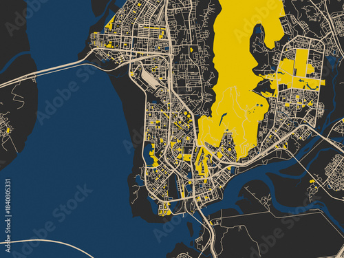 Canvas Print Modern flat map of Navi Mumbai, India