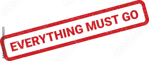 A classic distressed rubber stamp impression for a clearance sale message