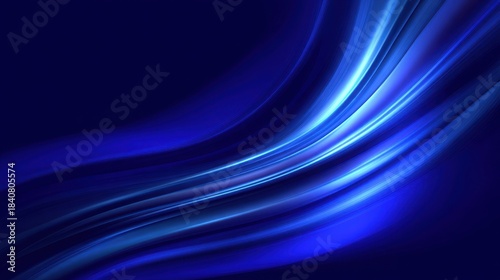 Abstract Swirling Blue Light Trails On Dark Background With Glittering Effect