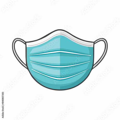 Crucial disposable medical face mask illustration, symbolizing essential personal protective equipment for public health, hygiene, and disease prevention in diverse environments