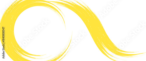 Hand drawn yellow color ink paint brush strokes isolated text design quote or text information