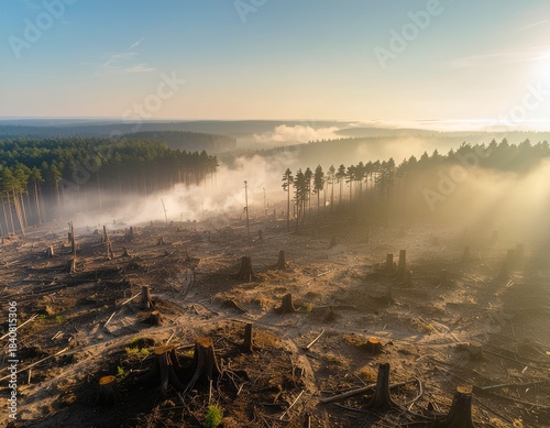 pemandangan hutan yang terbakar