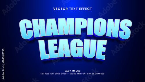 champions league editable text effect 3d text vector