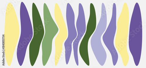 Organic Abstract Shapes in Pastel Colors on White Background