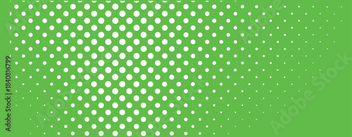 White dots on green halftone background abstract circles