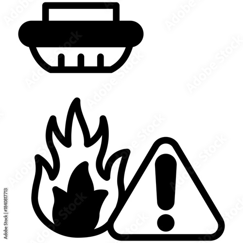 Fire Detector Glyph Icon Mini Illustration, Use For Modern Concept, Print, Ui, Ux Kit, Web And App Development. Vector Related To Firefighter, Rescue And More