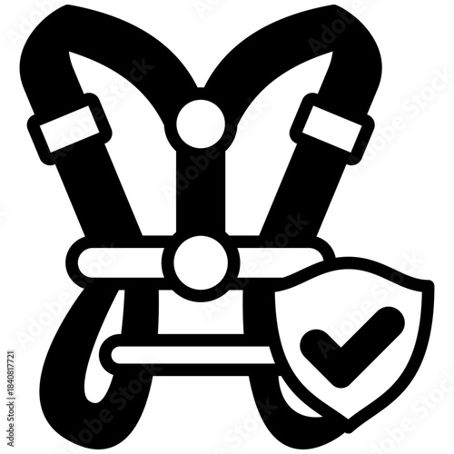 Harness Glyph Icon Mini Illustration, Use For Modern Concept, Print, Ui, Ux Kit, Web And App Development. Vector Related To Firefighter, Rescue And More