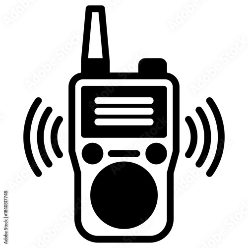 Walkie Talkie Glyph Icon Mini Illustration, Use For Modern Concept, Print, Ui, Ux Kit, Web And App Development. Vector Related To Firefighter, Rescue And More