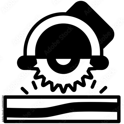 Saw Glyph Icon Mini Illustration, Use For Modern Concept, Print, Ui, Ux Kit, Web And App Development. Vector Related To Firefighter, Rescue And More