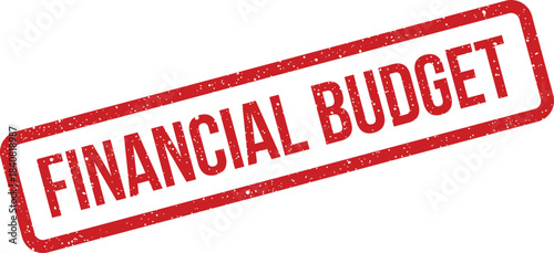 Grunge style rubber stamp conveying a specific message about a financial budget