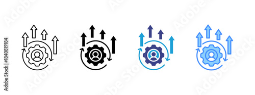 Personal Development icon set multiple style collection