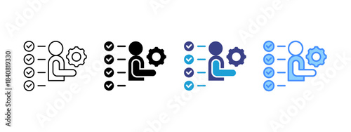 Skills icon set multiple style collection