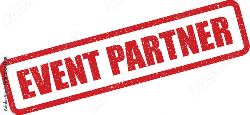 Grunge textured stamp graphic with bold typography indicating an official partnership or collaboration for an event