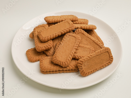 Rectangle shape biscuits on white background