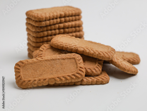 Rectangle shape biscuits on white background