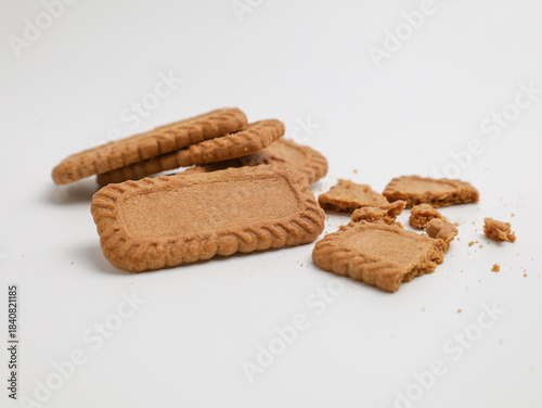 Rectangle shape biscuits on white background