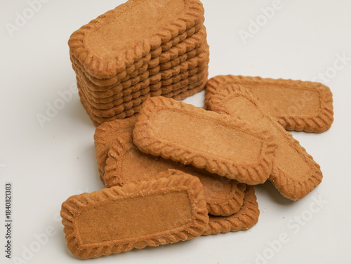 Rectangle shape biscuits on white background