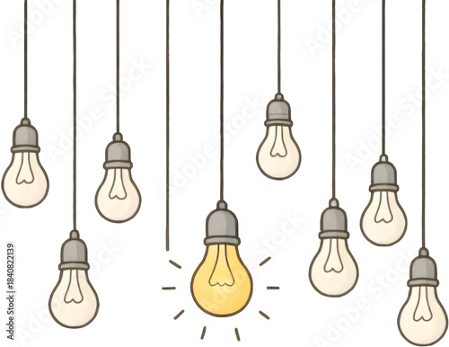 Vector Christmas lights. Christmas garland PNG. Christmas light PNG. Christmas decoration, LED lamps, idea concept image, Hanging light bulbs cut pit. Vintage light bulbs hanging. Generative AI
