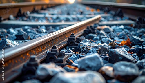 Railway tracks close up