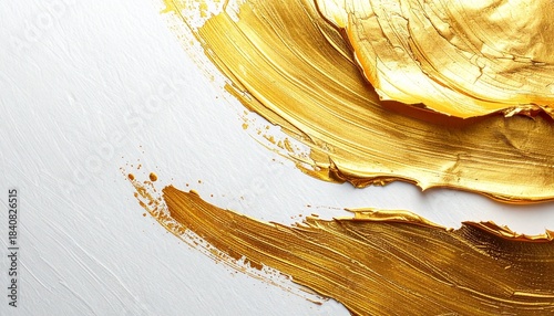 白和紙に金箔の刷毛跡が映える上質背景