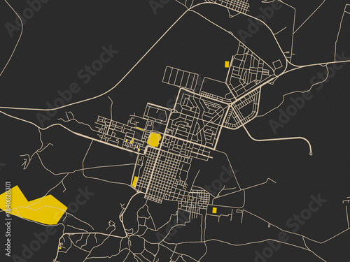 Fotografía Clean urban street map of Palmyra, Syrian Arab Republic