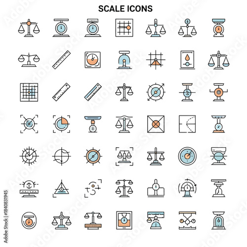 Scale Concept Illustration for Measurement and Proportion