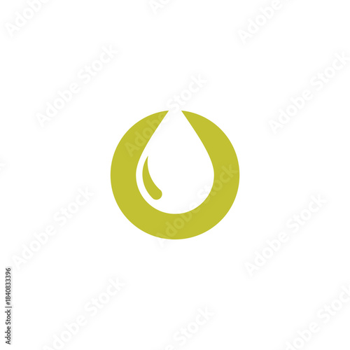 A green circular logo featuring a white teardrop shape with a highlight, symbolizing a drop of liquid or oil.