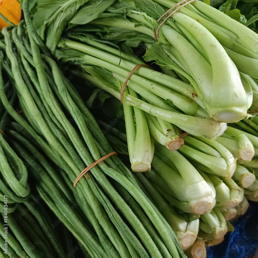 Fototapeta premium Fresh green vegetables for market