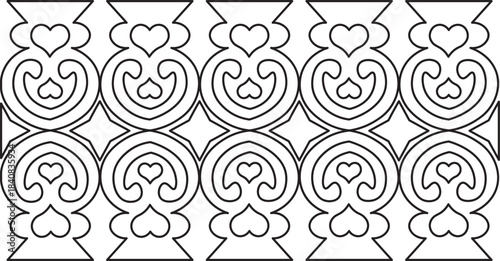 traditional pattern of sumatera. floral pattern. line art pattern