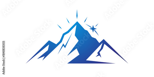 mountain and star logo design inspiration 