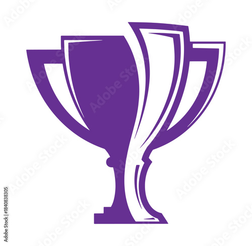 Purple trophy vector illustration award ceremony celebration winner icon symbol design