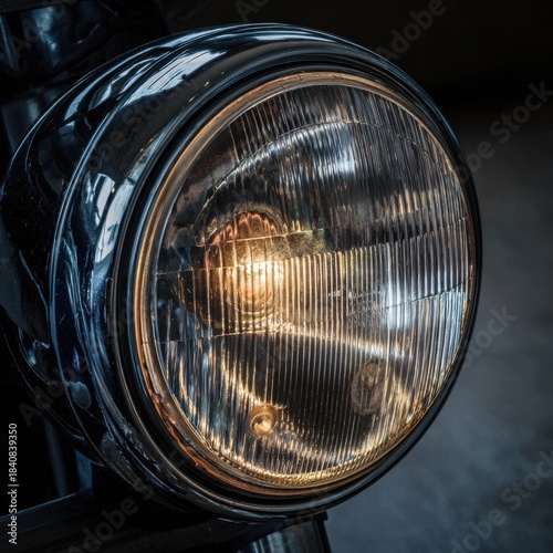 Vintage round sealed beam headlight