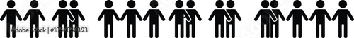 People icons, holding hands, diversity community, teamwork unity, human connection, social network, togetherness inclusion, solidarity collaboration, society relationship concept illustration