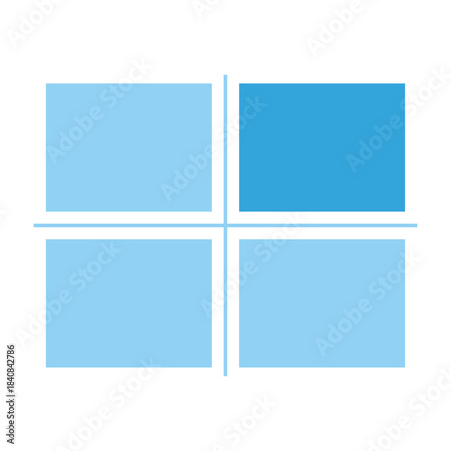 シンプルなマトリクスの図。ビジネスや研究に適したインフォグラフィックスのアイコン