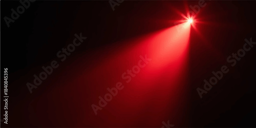 Bright spotlight design illuminates the dark theater stage creating a vibrant red concert effect