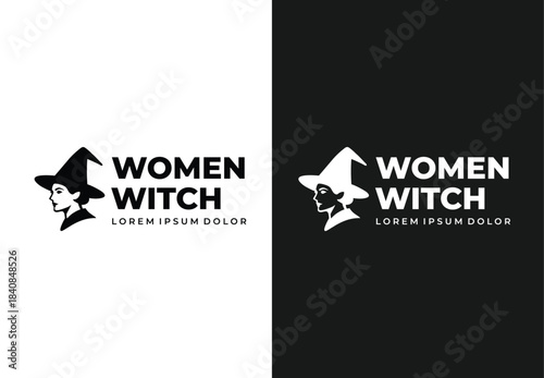 Woman witch concept logo design for your branding and identity