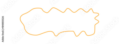 Hand drawn organic squiggle label frame shape with abstract outline. Irregular rectangle template creates a blob badge background. Creative text area and unique shape as a standout mockup element.