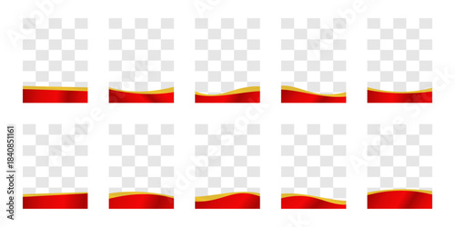 A collection of red gold border ornaments. Border templates for posters, greeting cards, brochures, and charters.