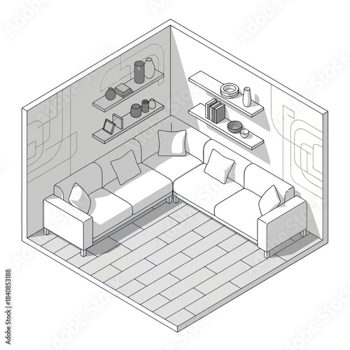Modern L-Shaped Sofa in a Cozy Living Room Corner.