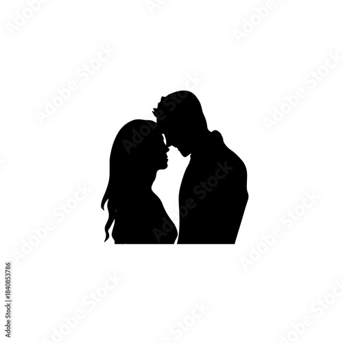 Silhouette of a Loving Couple Sharing an Intimate Moment