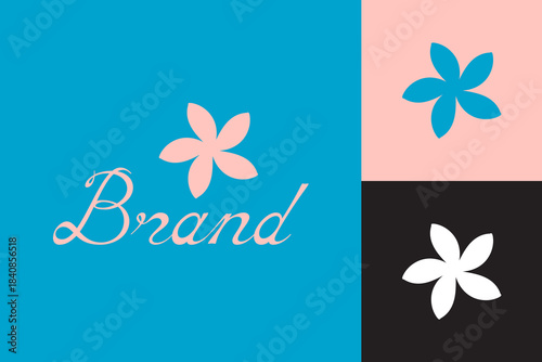 Hand Drawn Floral Vector Logo Template