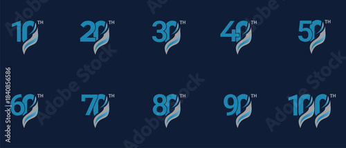 Collection of anniversary logo design. Celebration day special vector symbol concept