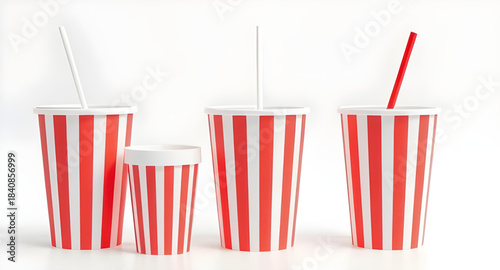 soda, softdrink, cola, fizzy soda, carbonated drink, beverage cup, drink cup, paper cup, disposable cup, takeaway cup, straw, lid, cold soda, iced drink, refreshment, fast food, junk food, street food