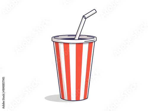 soda cup clipart, cola cup vector, soft drink illustration, takeaway soda icon, beverage cup clipart, fast food drink vector, soda pop cup, fizzy drink graphic, striped soda cup, cold drink paper cup,