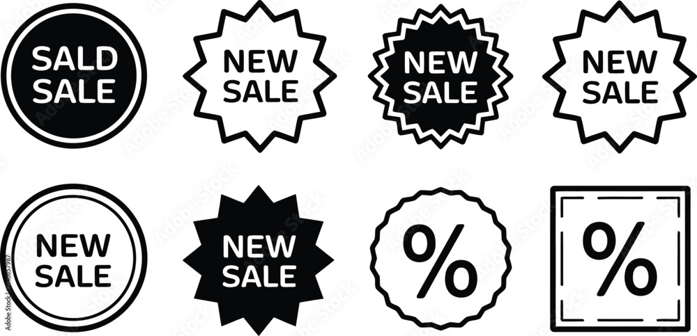 Obraz premium Set of sale labels and tags vector icons design